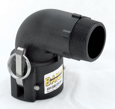 (image for) Banjo 200B90 2" 90&deg; Female Coupler - 2" Male Thread Poly Cam Lever